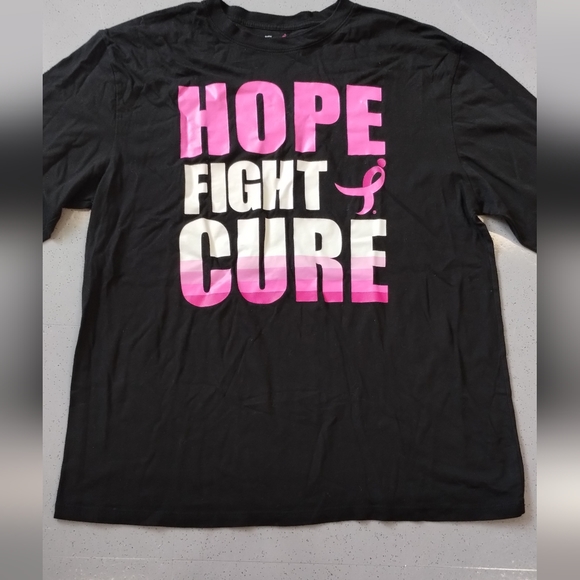 Susan G Komen Black Long Sleeve Shirt Size XL Hope Fight Cure Pink Ribbon - Picture 5 of 13